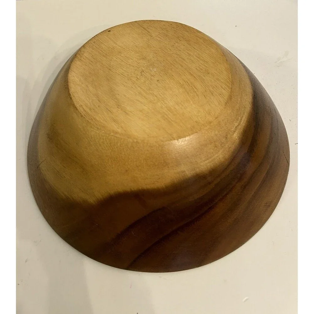 Round Wood Dough Bowl 12” x 4” Farmhouse Variegated Color